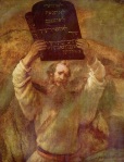 Moses with the Ten Commandments, by Rembrandt van Rijn