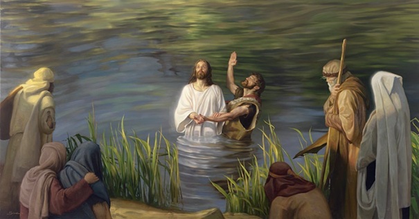 The Baptism of Jesus by John the Baptist in the Jordan River